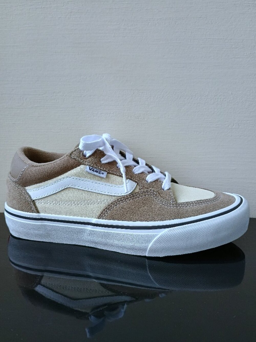 Vans Men's Rowan Suede / Canvas Sneaker in Awesome Walnut